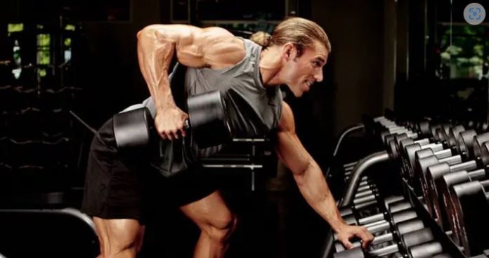 HORIZONTAL ROWING WITH DUMBBELL